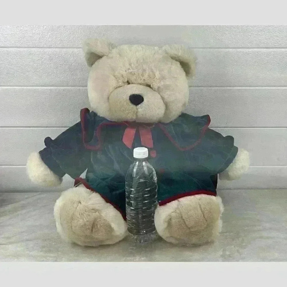 Dan Dee vintage Plush Bear White With Green‎ Overcoat - Picture 7 of 10